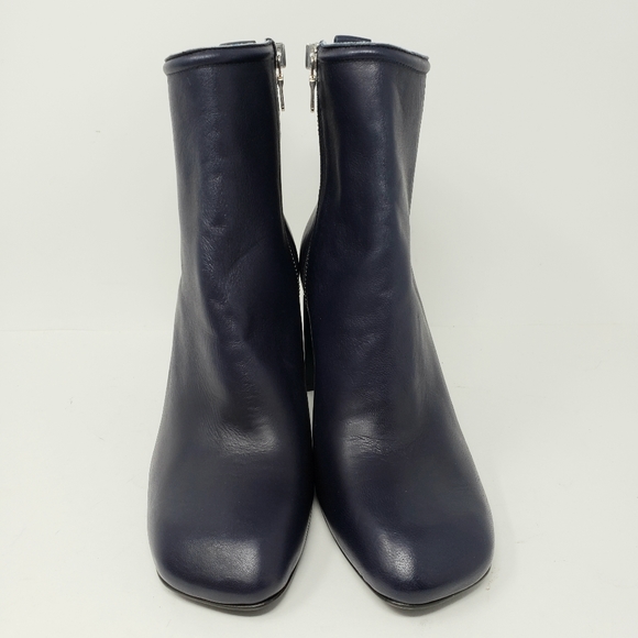 New Rag & Bone Navy Blue Leather Booties Ankle - Picture 3 of 8